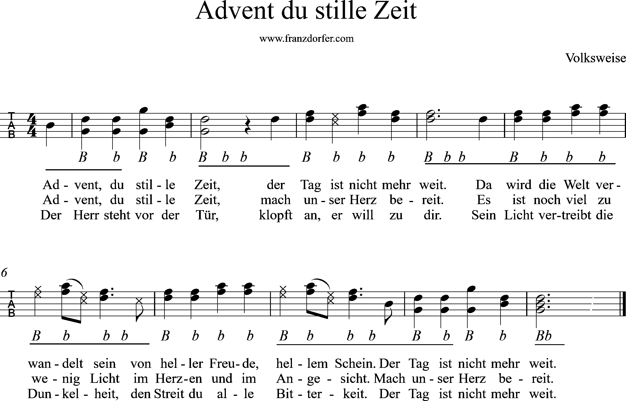 Griffschrift, Advent du stille Zeit